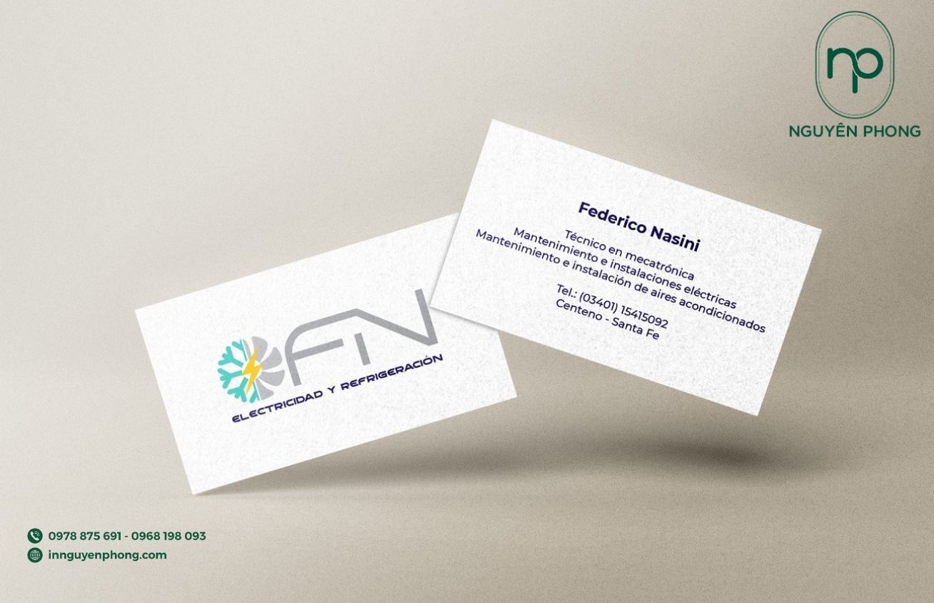 Logo điện lạnh in trên card visit